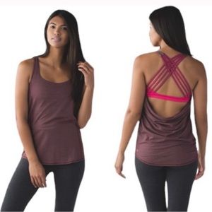 Lululemon Wild Tank Top/bra in Heathered Bordeaux drama size 6